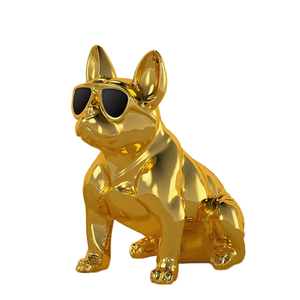 KSART Sculpture de chien de combat français en résine, peinte à la main, style nordique, grande taille, décoration artisanale pour fenêtre de maison, Bouledogue - Product Image 1