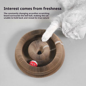 Interactive Magic Foldable Accordion <b>Cat</b> Scratcher with Paper Material Smart <b>Cat</b> Ball and Bell Foldable Carton <b>Cat</b> Toys - Product Image 3