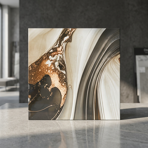 Carreaux de sol en céramique effet marbre blanc Calcutta 40x40cm, finition brillante, porcelaine émaillée, design pour salon intérieur - Product Image 6