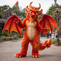 Costume de mascotte Leehom OEM personnalisé en EVA, dragon, dinosaure, personnage de dessin animé en peluche réaliste, unisexe, adulte, pour parc d'attractions, festival