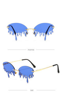 Lunettes à monture 2023 goutte d'eau femmes nuances à la mode surdimensionné une pièce orange lunettes de soleil mode nouvelles lunettes de soleil - Product Image 5