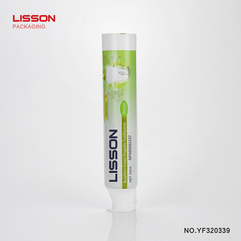 Lisson envases cosméticos 100ml tubo de pasta de dientes con tapa flip top