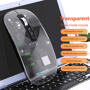 Dual-mode Wireless Gaming Mouse USB Transparent Shell One-button <strong>Web</strong> AI Slim Ergonomic <strong>Design</strong> Silent Operation for Tablet - Product Image 2