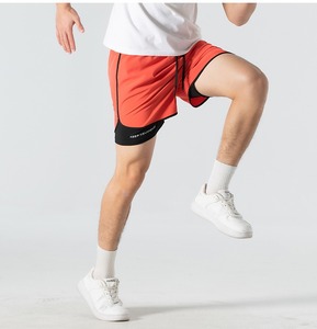 Men's Casual Sports Running Shorts Quick-Drying Loose <b>Three</b>-<b>Quarter</b> <b>Pants</b> Anti-Glare Double-Layer Fitness Marathon Track Field - Product Image 5