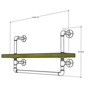 Estante de pared de tubería industrial con toallero estante flotante de madera rústica para baño, cocina o almacenamiento de entrada decoración de granja - Product Image 5