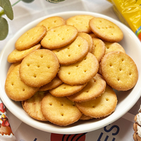 Biscuits ronds croustillants au goût de poulet en gros, craquelins, petits biscuits mini au sel de mer, biscuits pour le thé de l'après-midi au bureau et à la maison
