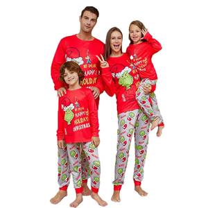 Européen Américain Noël Hiver Nouveau Petit <span class=keywords><strong>Monstre</strong></span> Imprimé Casual Mode Chien Parent-Enfant Pyjama Costume Dessin Animé Vacances Casual - Product Image 1