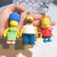 12 Simpsoned Cartoon Silicone Porte-clés Poupée Adorable Pendentif En Peluche Jouet Sac Charme Porte-clés