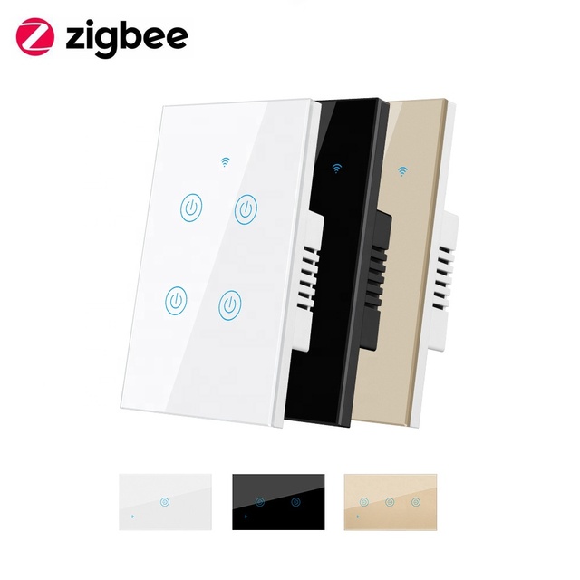 Tuya Smart Zigbee Switch US Touch Wall Light Switches Remote Control Panel  Alexa Google Home Compatible Smart Home Automation