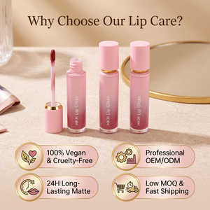 HKH beauty manufacturer LOW MOQ Vegan Makeup Creamy Nude Lip Gloss Private Label Matte Lasting Smudge Proof Red Liquid <b>Lipstick</b> - Product Image 6