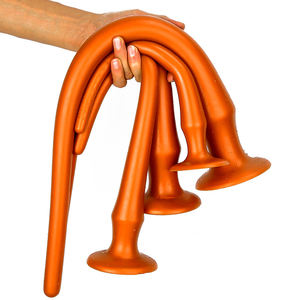 4 Misure Super Lunghi Giocattoli Erotici in Silicone Liquido Morbido Oro Nero per Stimolazione Profonda del Punto G Vaginale e Anale per Donne - Product Image 1