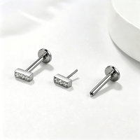 Ensemble de Piercings pour le Nez Thorrk G23 en Titane avec Pierres CZ 5A, Bijoux de Piercing Corporel à Filetage Interne pour Cartilage d'Oreille, Finition Polie Haute Brillance