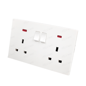 Chất lượng cao tùy chỉnh 2-Gang điện ánh sáng ổ cắm Neon anh tiêu chuẩn tường cắm 13A chuyển vật liệu chống cháy ip11 cho hộ gia đình - Product Image 6