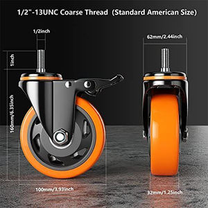 Schwarzes glattes und nicht markierendes Kugellager Schwerlast-Möbel-Roller-Rad Dreh-Rollwagen - Product Image 4