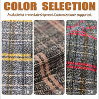 Tissu jacquard à motif arêtes de poisson en tweed tissé, mélange polyester et laine, idéal pour les manteaux féminins