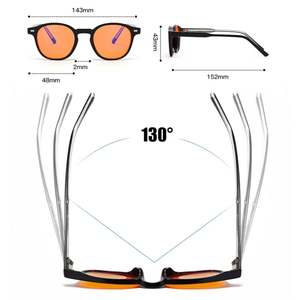 Gafas de Computadora Redondas con Remaches Retro 2026 con Logotipo Personalizado, Anti Luz Azul, Anti Radiación, Color Rojo Naranja, para Dormir, para Hombre y Mujer - Product Image 4