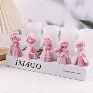 Cartoon Princess Plaster Silicone <b>Mold</b> Girl Doll <b>Candle</b> <b>Mold</b> Diffuser Ornament DIY Craft Kit - Product Image 4