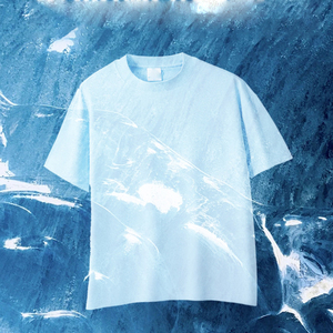 Camiseta de Algodón de Alta Calidad para Hombre, Personalizada, Oversize, Cuello Redondo, Tejido de Punto Liso, Sensación Fresca, Camisetas Lisas - Product Image 1