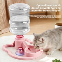 Fontaine à eau pour chat en plastique la plus vendue à l'international, abreuvoir automatique pour animaux de compagnie, sans filtre, sans fil, à profil bas, avec bol à débit automatique
