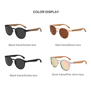 Vente chaude Usine Lunettes De Soleil De Mode Nouveau Style UV400 En Bois Polarisées Confortable Cadre En Acier Inoxydable pour Hommes et Femmes - Product Image 4