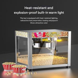 Máquina de palomitas de maíz eléctrica comercial de alta capacidad, olla antiadherente de acero inoxidable, calentamiento rápido para cines, aperitivos, bares, fiestas - Product Image 2