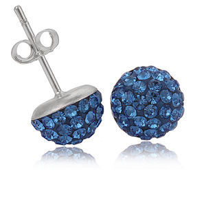 <b>Stud</b> <b>Earrings</b> 10mm Ball Shape White Crystal Micro Insert Stainless Steel Party Fashion Jewelry - Product Image 5