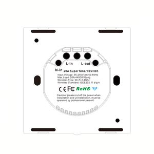 Interrupteur intelligent WiFi <span class=keywords><strong>20A</strong></span> ON/OFF pour chaudière <span class=keywords><strong>chauffe</strong></span>-<span class=keywords><strong>eau</strong></span> Panneau tactile WiFi Minuterie Contrôle par application US/EU Compatible Alexa Google Home 250V - Product Image 6