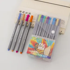60 Kleuren Journal Schaafmachine Kleurrijke 0.4 Mm Fijne Punt Pennen Set Voor Kinderen Volwassen Schets, Schrijven, kleurboek, Notities Kalender
