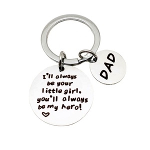 Porte-clés en métal « <span class=keywords><strong>Je</strong></span> serai <span class=keywords><strong>toujours</strong></span> ta petite fille » – Cadeaux de la Fête des Pères en gros – Porte-clés en métal de la part de sa fille pour la Fête des Pères - Product Image 1