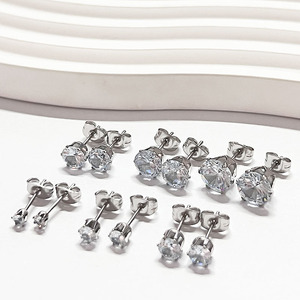 Pendientes de circonita con forma de corona para mujer, pendientes de cristal AA de seis puntas, embalaje para <span class=keywords><strong>tarjeta</strong></span> de <span class=keywords><strong>regalo</strong></span>, poste de acero inoxidable - Product Image 3