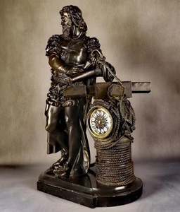 Bronzo classico timoniere scultura statua fatta a mano arte antica figurina famoso rame capitano nautico tecnica lucidata - Product Image 6