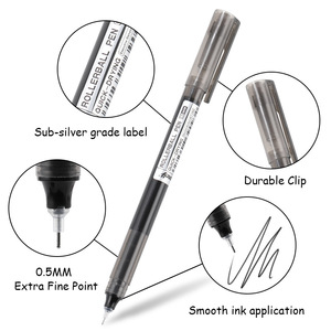 Stylo bille liquide droit 24 couleurs, encre noire à séchage rapide, style rétro, pour prise de notes, avec pointe <span class=keywords><strong>aiguille</strong></span> - Product Image 5