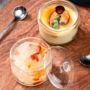 Bol <span class=keywords><strong>à</strong></span> crème anglaise en verre borosilicate de haute qualité de 150 ml avec couvercle, pour la nourriture pour bébés et les soufflés - Product Image 2