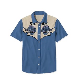 <span class=keywords><strong>Chemise</strong></span> décontractée pour <span class=keywords><strong>homme</strong></span> imprimée en 3D, respirante et anti-humidité, avec fermeture éclair, style urbain, manches courtes, en polyester - Product Image 4