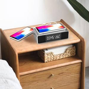 6-in-1 Wireless Charging Bluetooth Speaker with Alarm <b>Clock</b> Radio 5W Charger for Bedside Table - Product Image 1