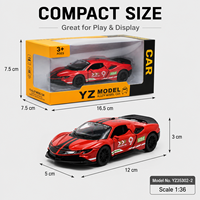 Modèle de voiture de sport miniature en alliage SF90 à l'échelle 1:36, version livery, jouet de course à rétrofriction avec roues mobiles pour enfants, vente en gros