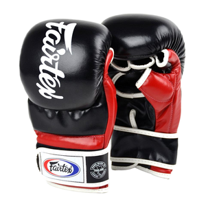 Gants d'entraînement de boxe classiques noirs et rouges en cuir PU avec fermeture auto-agrippante pour le sparring et le fitness - Product Image 1