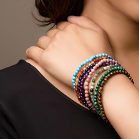 Bracelet en pierres naturelles mélangées JD GEMS, vente en gros, bracelet en pierres précieuses naturelles de haute qualité, bracelet à perles rondes, bijoux en cristal de guérison