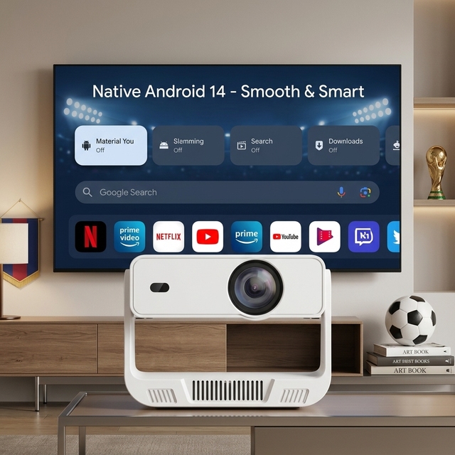 2026 BYINTEK Smart Projector WiFi6 Android 14 Electric Focus Native 720P 220 ANSI Auto Keystone Mini Beamer 13 Years Factory OEM