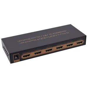 Boîtier métallique multi-entrées VCOM Commutateur HDMI 2.0 5 en 1 Port 3D 4K 1080P Convertisseur audio numérique optique coaxial Séparateur de commutateur