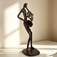 Statue de Musicien de Septette Jazz Moderne en Bronze, Sculpture Abstraite de Tubaiste, Décoration de Luxe Faite à la Main pour la Maison