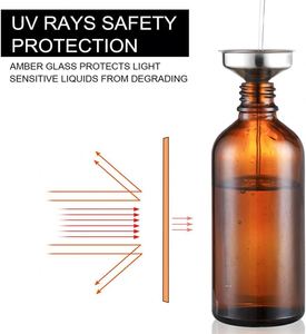 Cosmetic Packaging 30ml 50ml 100ml Refill Essential Oil Pump Sprayer Black Plastic Lid 2oz Amber Glass <b>Bottles</b> 100pcs - Product Image 3