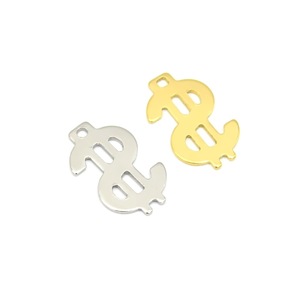 Stainless Steel Us Dollar Symbol Pendant Gold And Silver Color Jewelry Findings For <b>Necklace</b> Making 10Pcs Bag Pack - Product Image 2