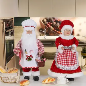 Noel tatili parti malzemeleri noel baba aşçı 18 "sevimli Gingerbread House şef noel baba bebek için mutfak dekorasyon