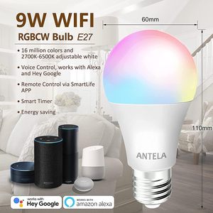 Lampadina LED Intelligente Antela 9W A19 in Plastica, Controllo WiFi via App, Dimmerabile, Cambio Colore RGB, Compatibile con Alexa e Google Assistant - Product Image 4