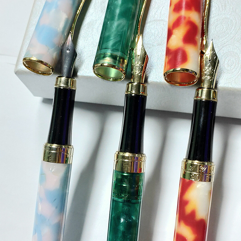 Индивидуальный Логотип черепаховый корпус целлюлоза ацетат акриловый пластик смола массивный цвет офисная ручка карандаш