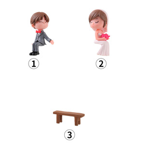 Cute Couple Figurines With <b>Stool</b> PVC Cake Toppers Wedding Decorations Miniature Cartoon Characters For Cake Decorating Supplies - Product Image 4