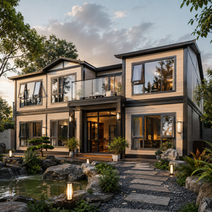 Villa préfabriquée en acier léger avec une belle apparence, incluant l'eau et l'électricité, à prix abordable - Product Image 1