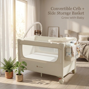 Lit bébé rembourré moderne, berceau, lit superposé, mobilier pour chambre d'enfant et tout-petit - Product Image 1