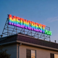 Letrero LED RGB Moderno con Letras Personalizadas, Letrero Acrílico 3D con Iluminación Frontal, Letreros Publicitarios LED Iluminados, Letrero LED para Decoración